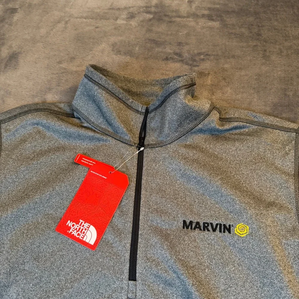The North Face Tech 1/4 Zip Fleece Mens Large Asphalt Grey Heather NF0A3LHB7D1-L